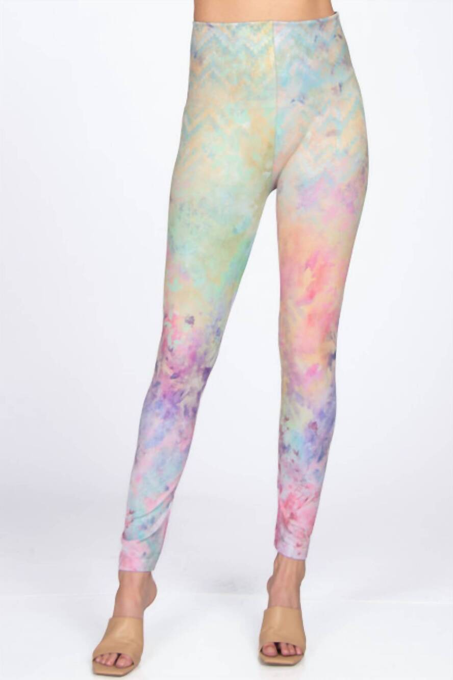 NEW M.RENA slim leg print leggings in pink, blue